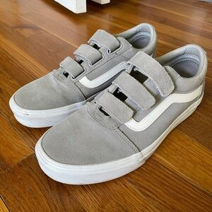 Vans Old Skool Velcro Canvas Shoe - Gray - M8/W9.5